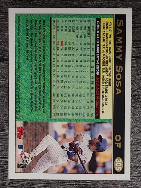 1997 Topps #305 Sammy Sosa