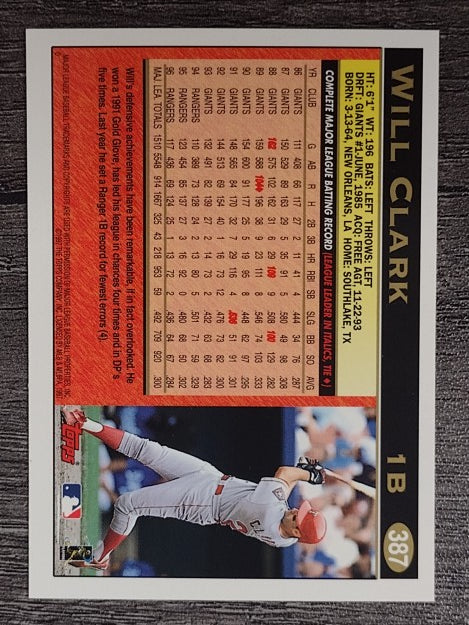 1997 Topps #387 Will Clark