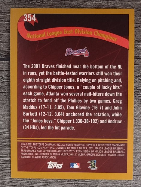 2002 Topps #354 Atlanta Braves PB