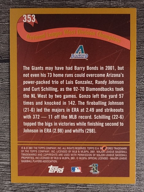 2002 Topps #353 Arizona Diamondbacks PB