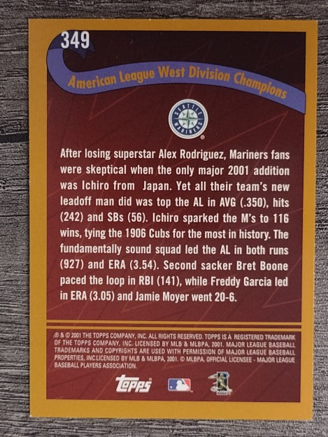 2002 Topps #349 Seattle Mariners PB