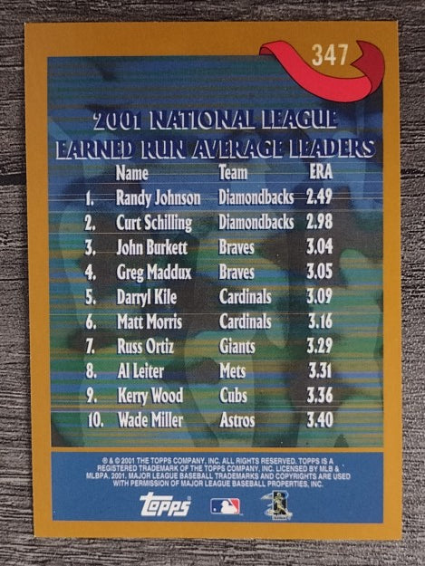 2002 Topps #347 Randy Johnson/Curt Schilling/John Burkett LL