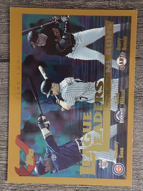 2002 Topps #344 Sammy Sosa/Todd Helton/Barry Bonds LL