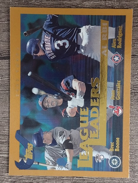 2002 Topps #340 Bret Boone/Juan Gonzalez/Alex Rodriguez LL
