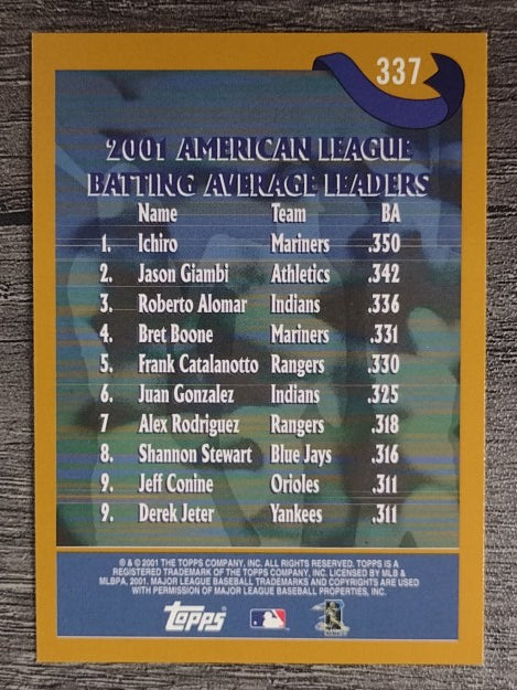 2002 Topps #337 Ichiro Suzuki/Jason Giambi/Roberto Alomar LL