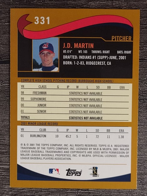 2002 Topps #331 J.D. Martin DP