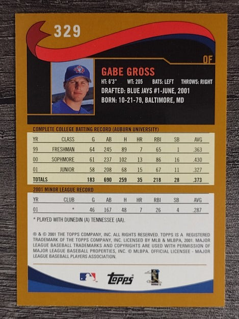 2002 Topps #329 Gabe Gross DP