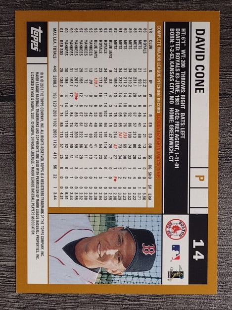 2002 Topps #14 David Cone