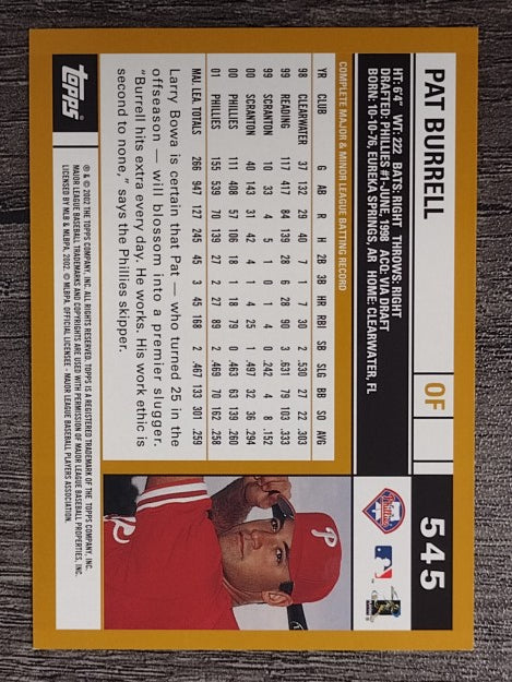 2002 Topps #545 Pat Burrell