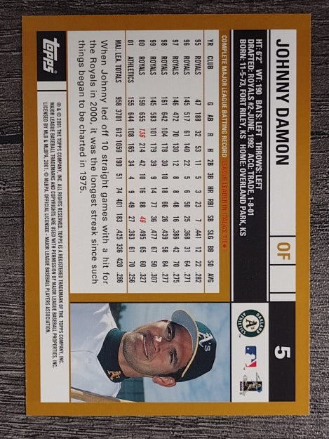 2002 Topps #5 Johnny Damon