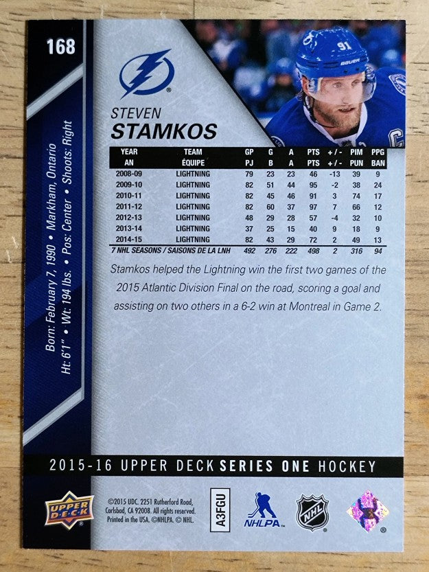 2015-16 Upper Deck #168 Steven Stamkos