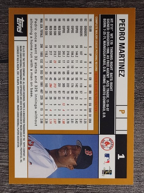 2002 Topps #1 Pedro Martinez