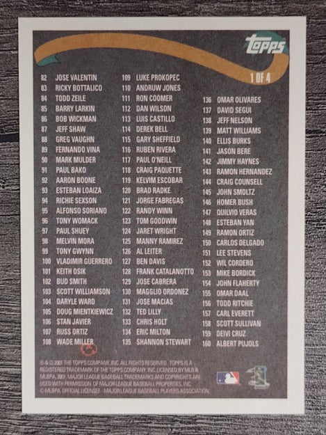 2002 Topps Checklists #1 Series 1