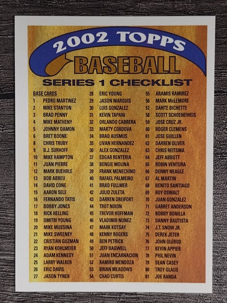 2002 Topps Checklists #1 Series 1