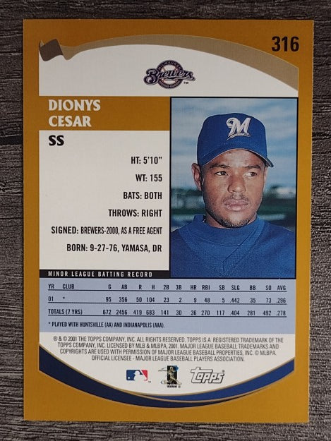 2002 Topps #316 Dionys Cesar PROS RC
