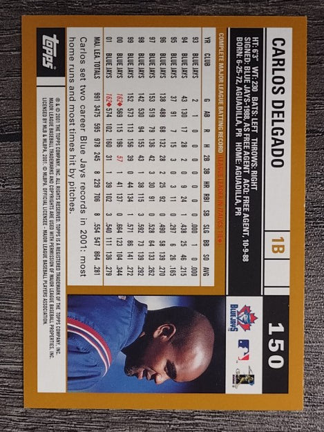 2002 Topps #150 Carlos Delgado