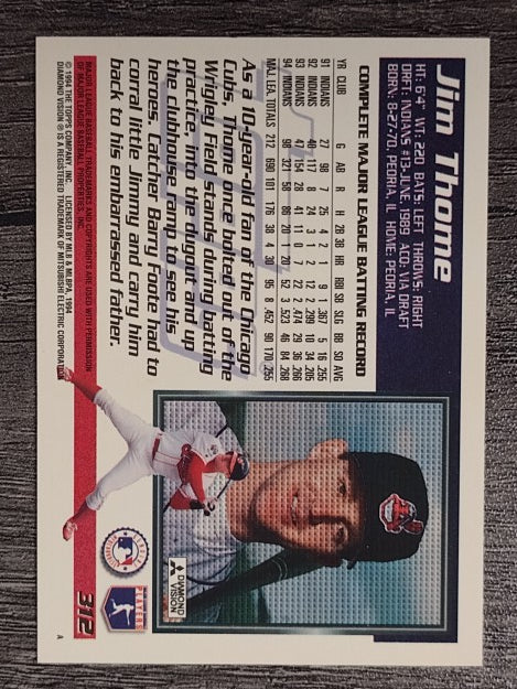 1995 Topps #312 Jim Thome