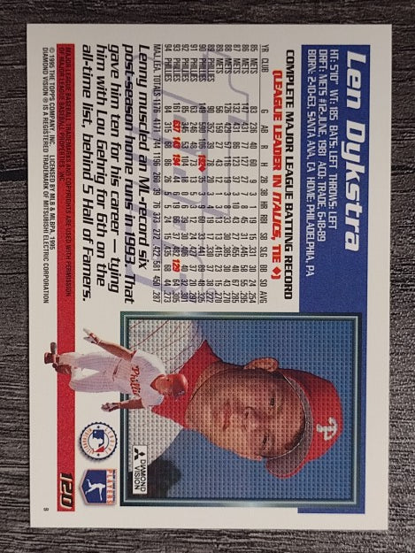 1995 Topps #120 Len Dykstra