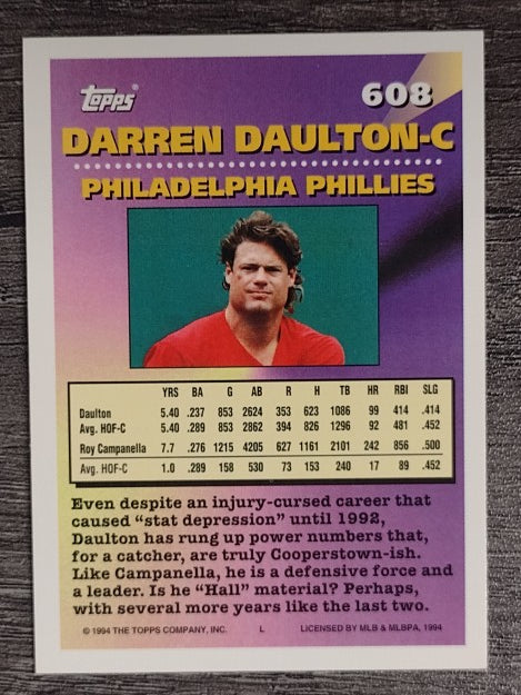 1994 Topps #608 Darren Daulton MOG
