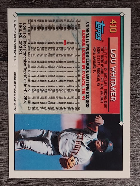 1994 Topps #410 Lou Whitaker