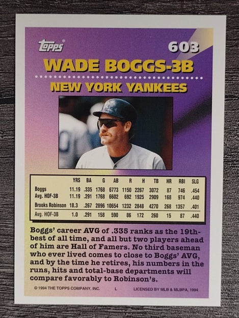 1994 Topps #603 Wade Boggs MOG