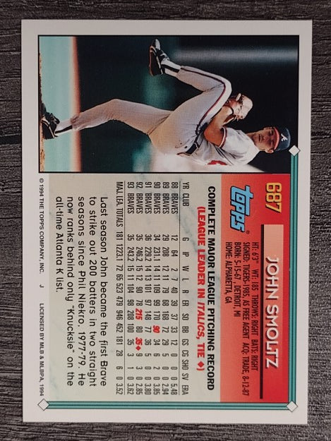 1994 Topps #687 John Smoltz