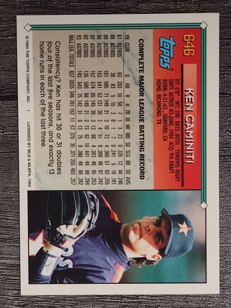 1994 Topps #646 Ken Caminiti