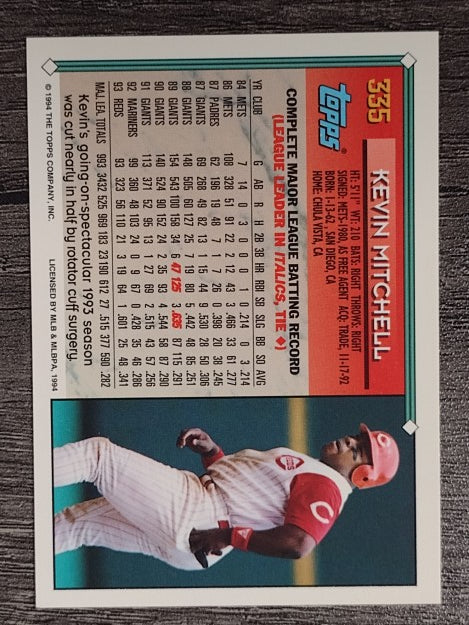 1994 Topps #335 Kevin Mitchell