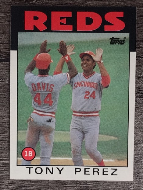 1986 Topps #85 Tony Perez w/Eric Davis