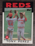 1986 Topps #85 Tony Perez w/Eric Davis