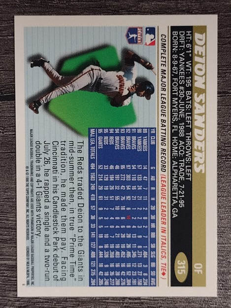 1996 Topps #315 Deion Sanders