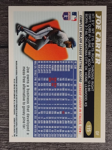 1996 Topps #115 Joe Carter