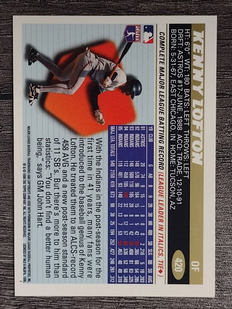 1996 Topps #420 Kenny Lofton