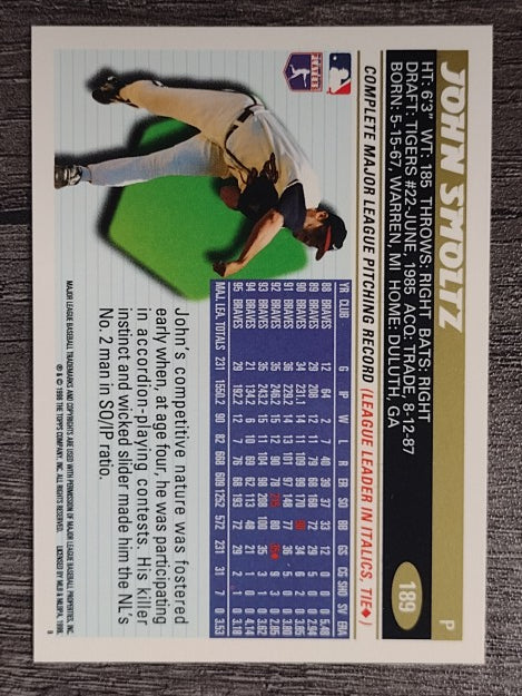 1996 Topps #189 John Smoltz