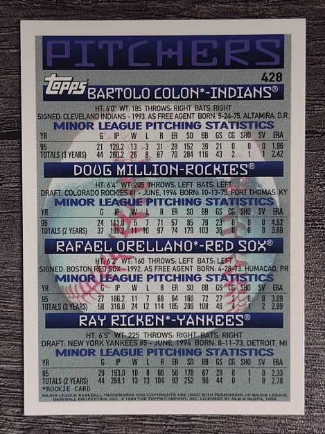 1996 Topps #428 Bartolo Colon
