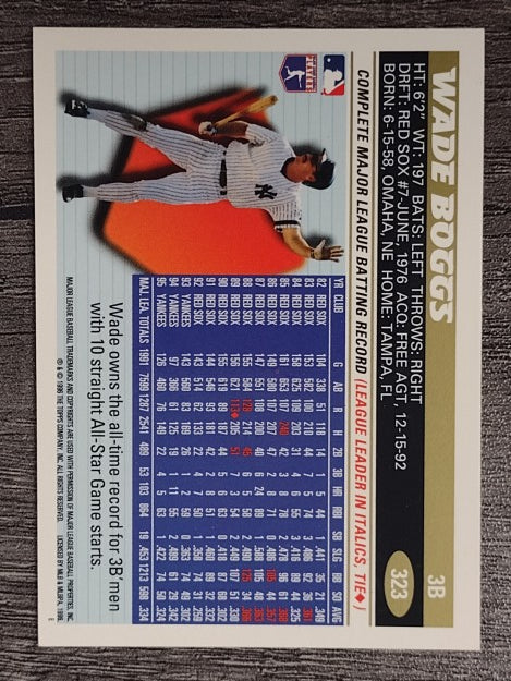 1996 Topps #323 Wade Boggs