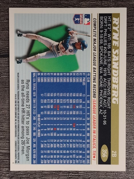 1996 Topps #356 Ryne Sandberg