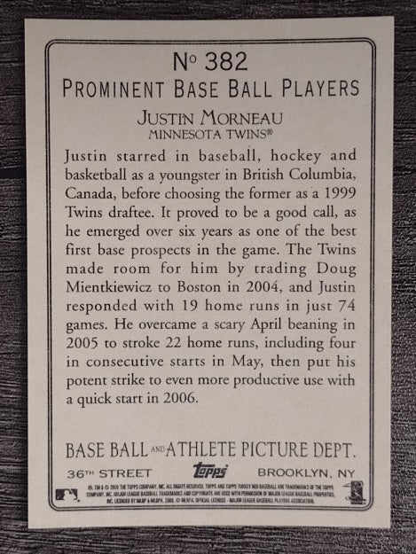 2006 Topps Turkey Red #382 Justin Morneau