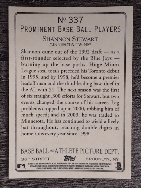 2006 Topps Turkey Red #337 Shannon Stewart