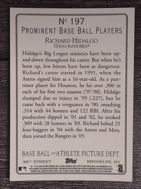 2005 Topps Turkey Red #197 Richard Hidalgo