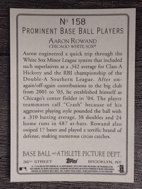 2005 Topps Turkey Red #158 Aaron Rowand