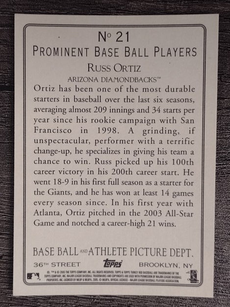 2005 Topps Turkey Red #21 Russ Ortiz