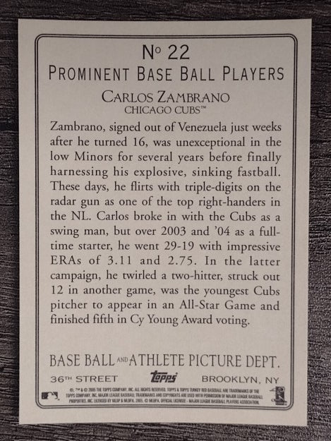 2005 Topps Turkey Red #22 Carlos Zambrano