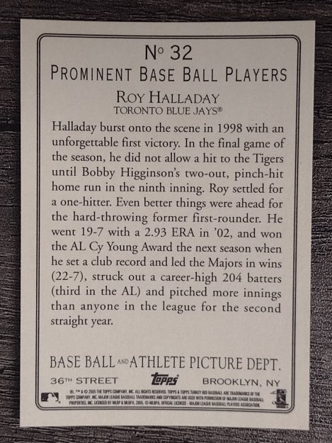 2005 Topps Turkey Red #32 Roy Halladay