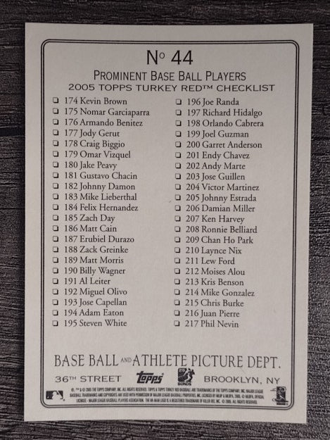 2005 Topps Turkey Red #44 Gary Sheffield At Bat CL