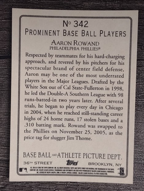 2006 Topps Turkey Red #342 Aaron Rowand