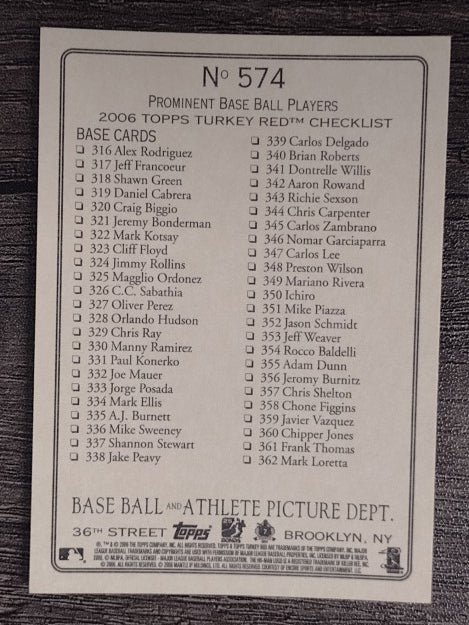 2006 Topps Turkey Red #574 Breaking Up Two CL