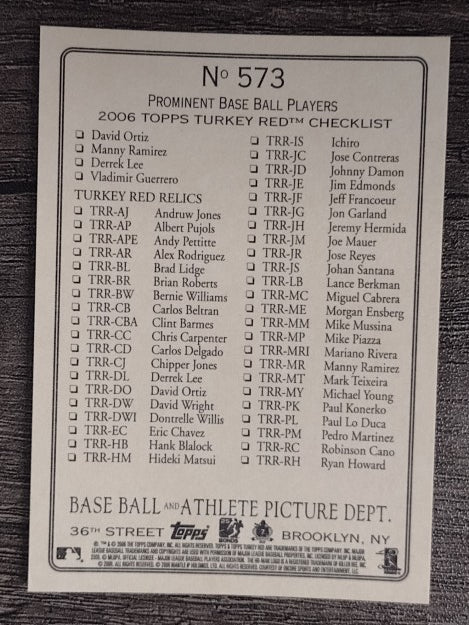 2006 Topps Turkey Red #573 Bonds On Deck CL