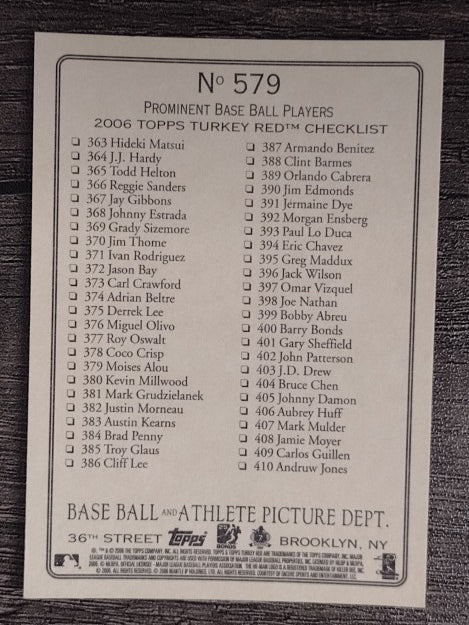 2006 Topps Turkey Red #579 In The Hole CL
