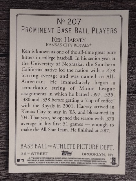 2005 Topps Turkey Red #207 Ken Harvey